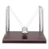 Eisco Labs Advanced Newton's Cradle with Red Wood Base - 7.25" Tall, 4.3g Ni Plated Steel Balls, 7"x6" Base view 2