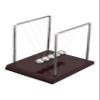 Eisco Labs Advanced Newton's Cradle with Red Wood Base - 7.25" Tall, 4.3g Ni Plated Steel Balls, 7"x6" Base view 3