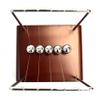 Eisco Labs Advanced Newton's Cradle with Red Wood Base - 7.25" Tall, 4.3g Ni Plated Steel Balls, 7"x6" Base view 4