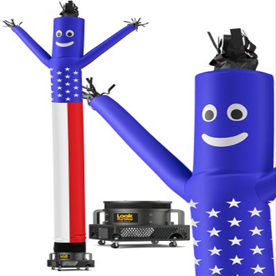 LookOurWay Air Dancers Wacky Waving Inflatable Tube Man Set - 20 Feet Tall Inflatable Dancing Man with Blower for Business Advertising - American Flag