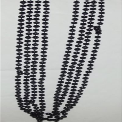 Festival Black Bead Necklaces-4 count