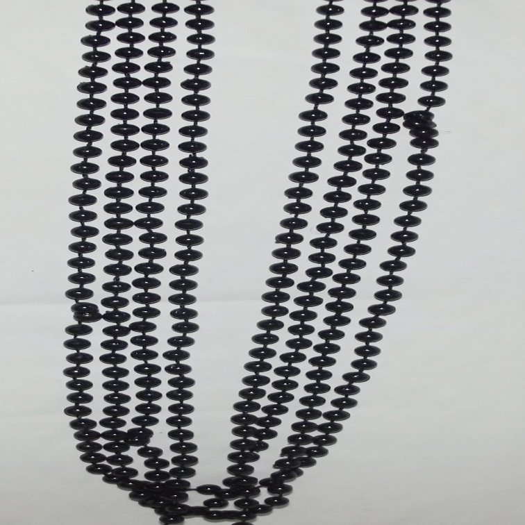 Festival Black Bead Necklaces-4 count