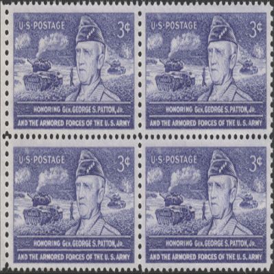 1953 General George S. Patton Jr. Block of 4 X 3 Scott #1026 Postage Stamps