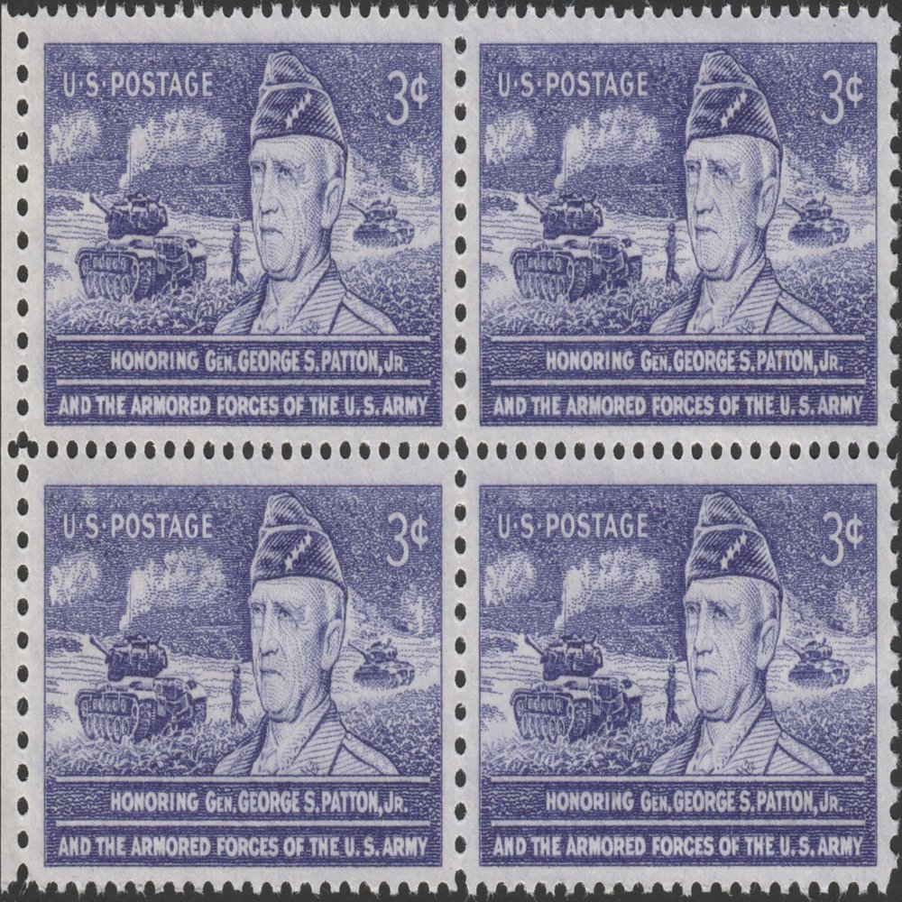 1953 General George S. Patton Jr. Block of 4 X 3 Scott #1026 Postage Stamps