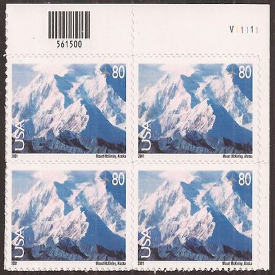 2001 MT. McKinley MNH Plate Block of 4 Scott C137