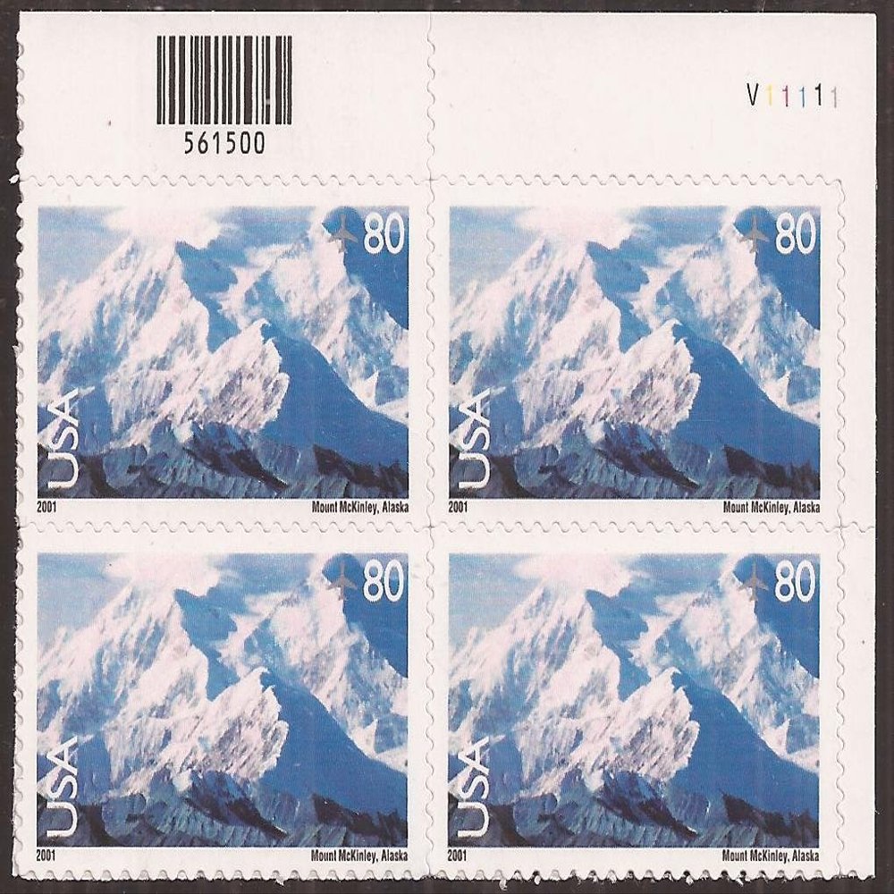 2001 MT. McKinley MNH Plate Block of 4 Scott C137