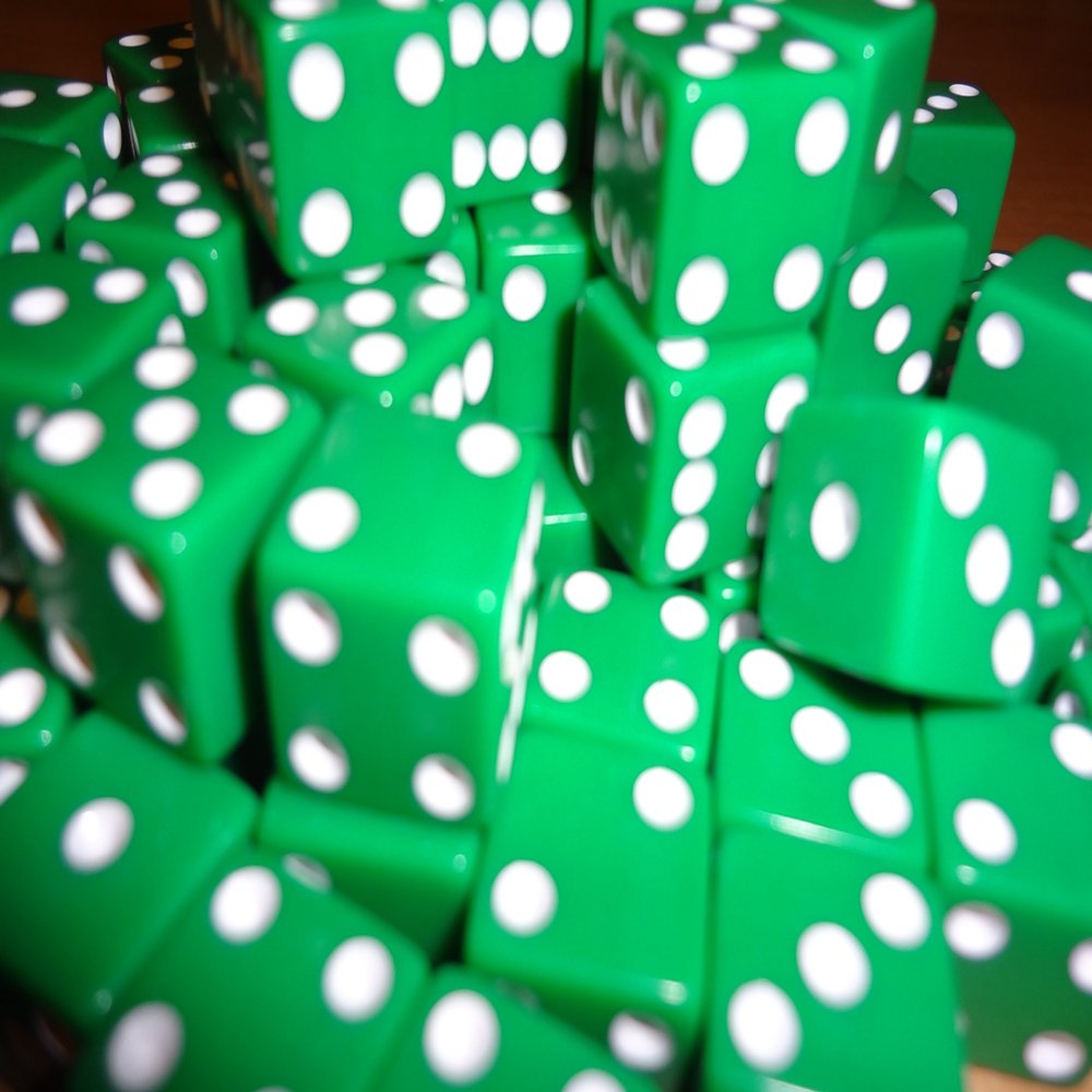 50 Green Dice - 16MM
