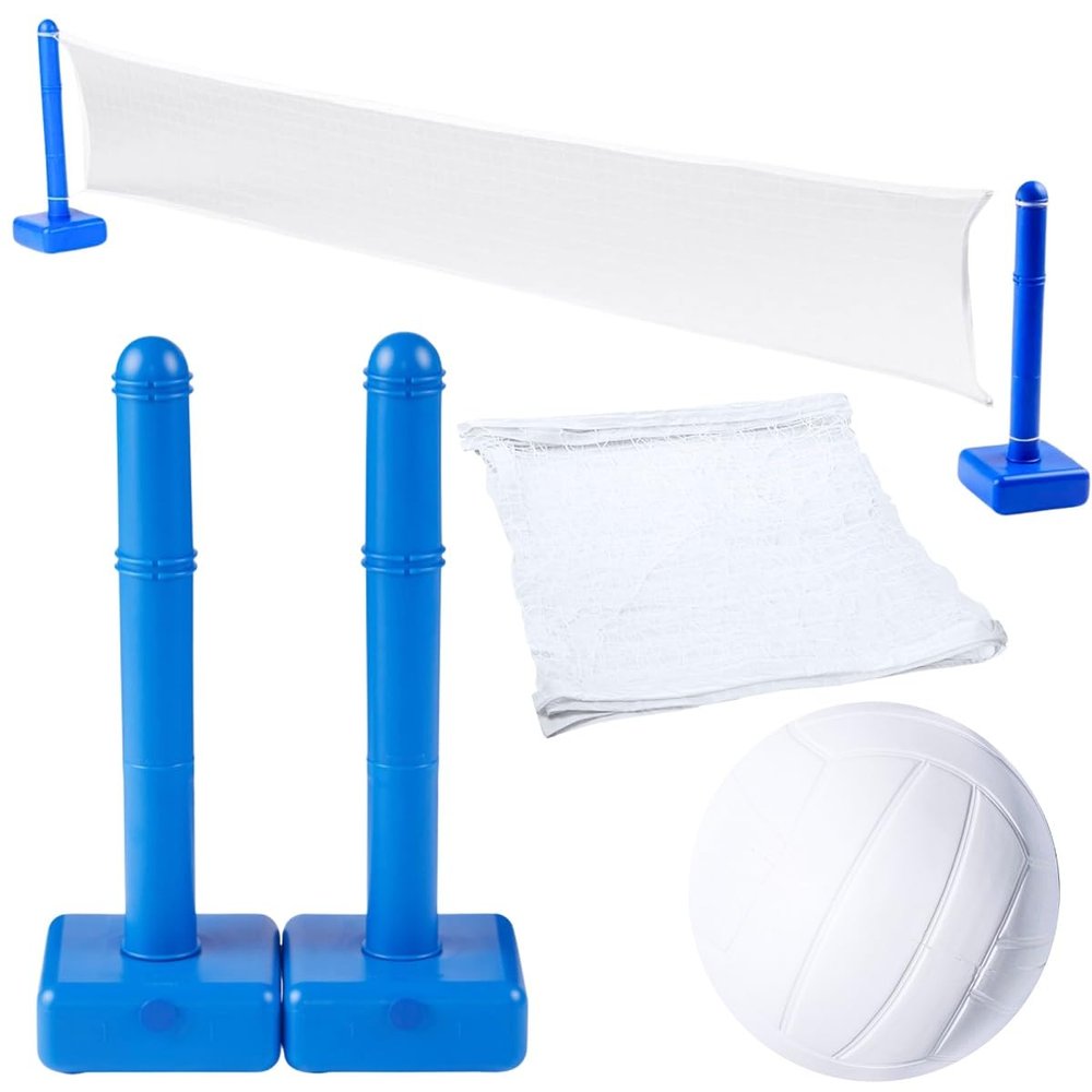 12ft In-Ground Swimming Pool Volleyball Game with Weighted Net Supports