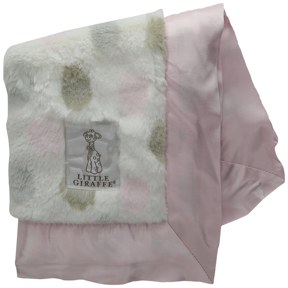 Little Giraffe Unisex Luxe Dot Baby Blanky Pink One Size