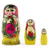 BestPysanky Set of 3 Miniature Traditional Wooden Matryoshka Nesting Dolls 3 Inches view 1