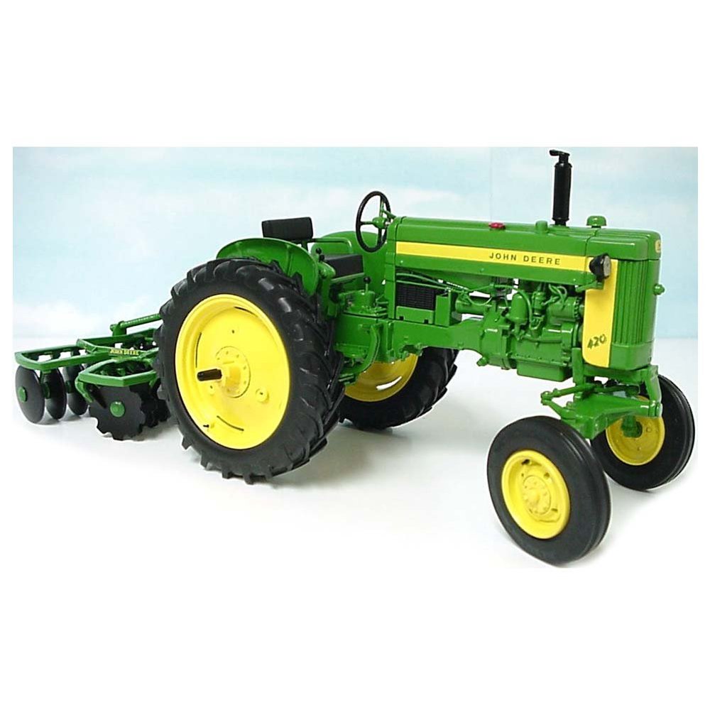 1/16 John Deere 420 Wide Front Tractor with KBL 4 Gang Disc Harrow, PRECISION Key Series #4