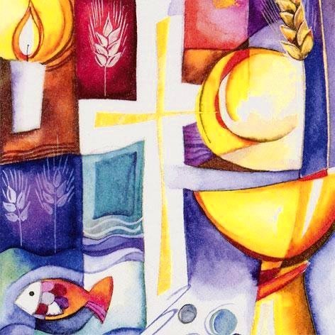 Communion Napkins II Blue Colours, 33 x 33 cm, 20 Pieces