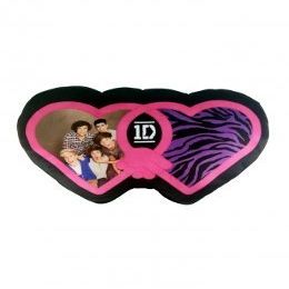 1D (One Direction) Black and Zebra Print Heart Plush Pillow