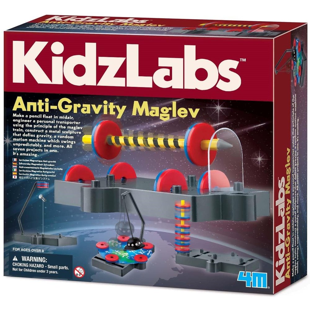 4M KidzLabs Anti Gravity Magnetic Levitation Kit | Make a Pencil Float in Mid Air | Engineer Personal Transportation | Gravity Defying Sculptures | Motion Machine & More | Kids 8+