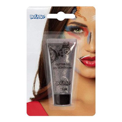 Boland 10232352 BOL45122 Glitter Gel Makeup 14 Gr, Adult, Silver