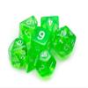 7 Die Polyhedral Dice Set - Translucent Green with Velvet Pouch By Wiz Dice view 3