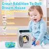 Kids Toy Washing Machine, Realistic Pretend Play Appliance for Girls, Interactive Toy Dollhouse Furniture, Play Washer and Dryer Playset with Spinning Drum, Light & Sound Effects, Laundry Basket Set view 2