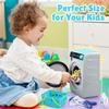 Kids Toy Washing Machine, Realistic Pretend Play Appliance for Girls, Interactive Toy Dollhouse Furniture, Play Washer and Dryer Playset with Spinning Drum, Light & Sound Effects, Laundry Basket Set view 3