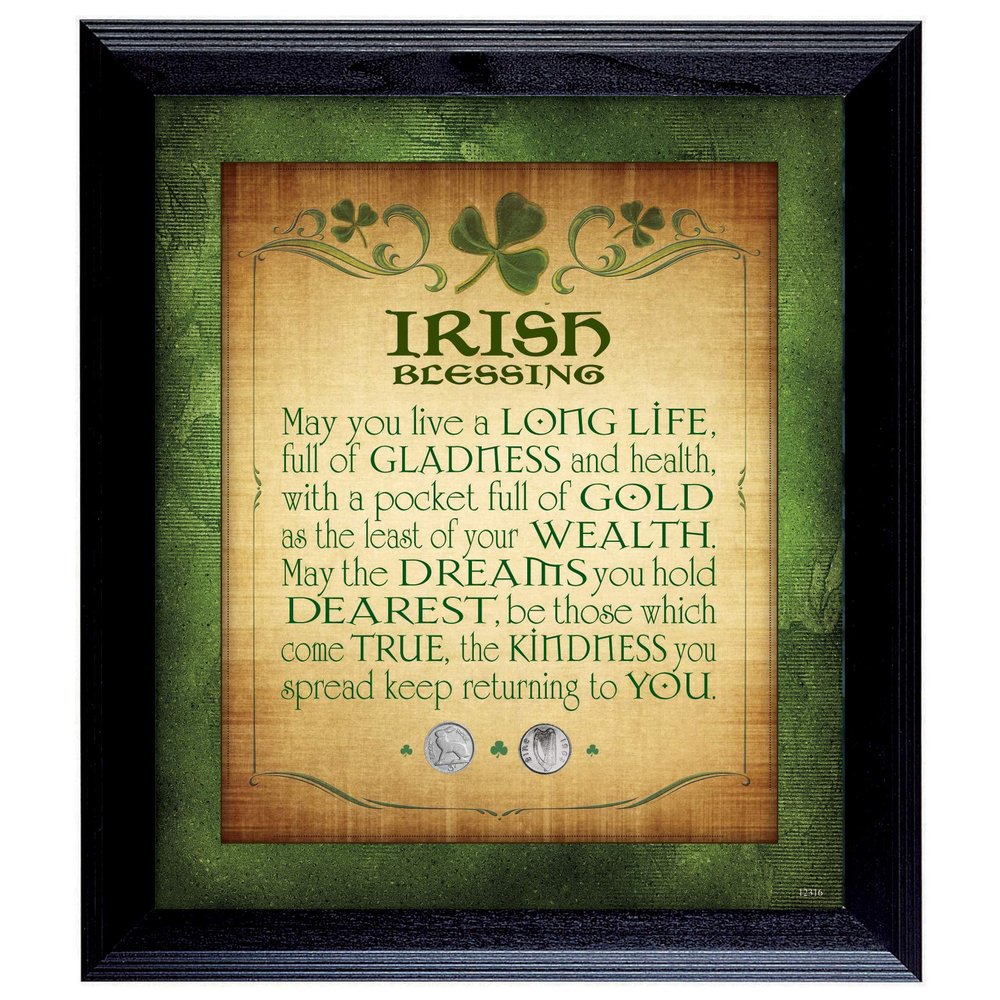 American Coin Treasures Irish Blessing with 2 Three Pence Wall Frame