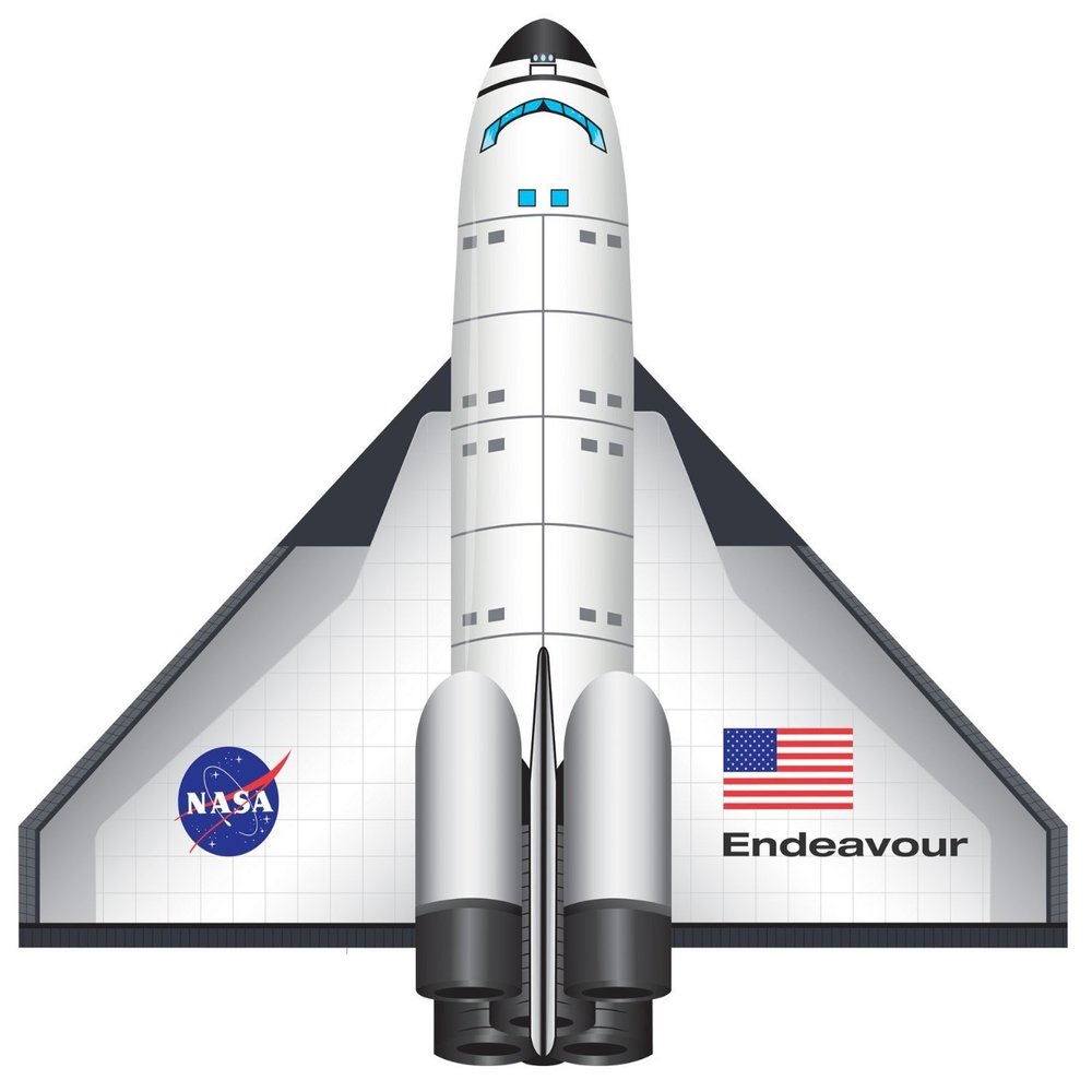 WindNSun FlightZone SpaceShuttle Endeavour Nylon Kite, 52 Inches Wingspan