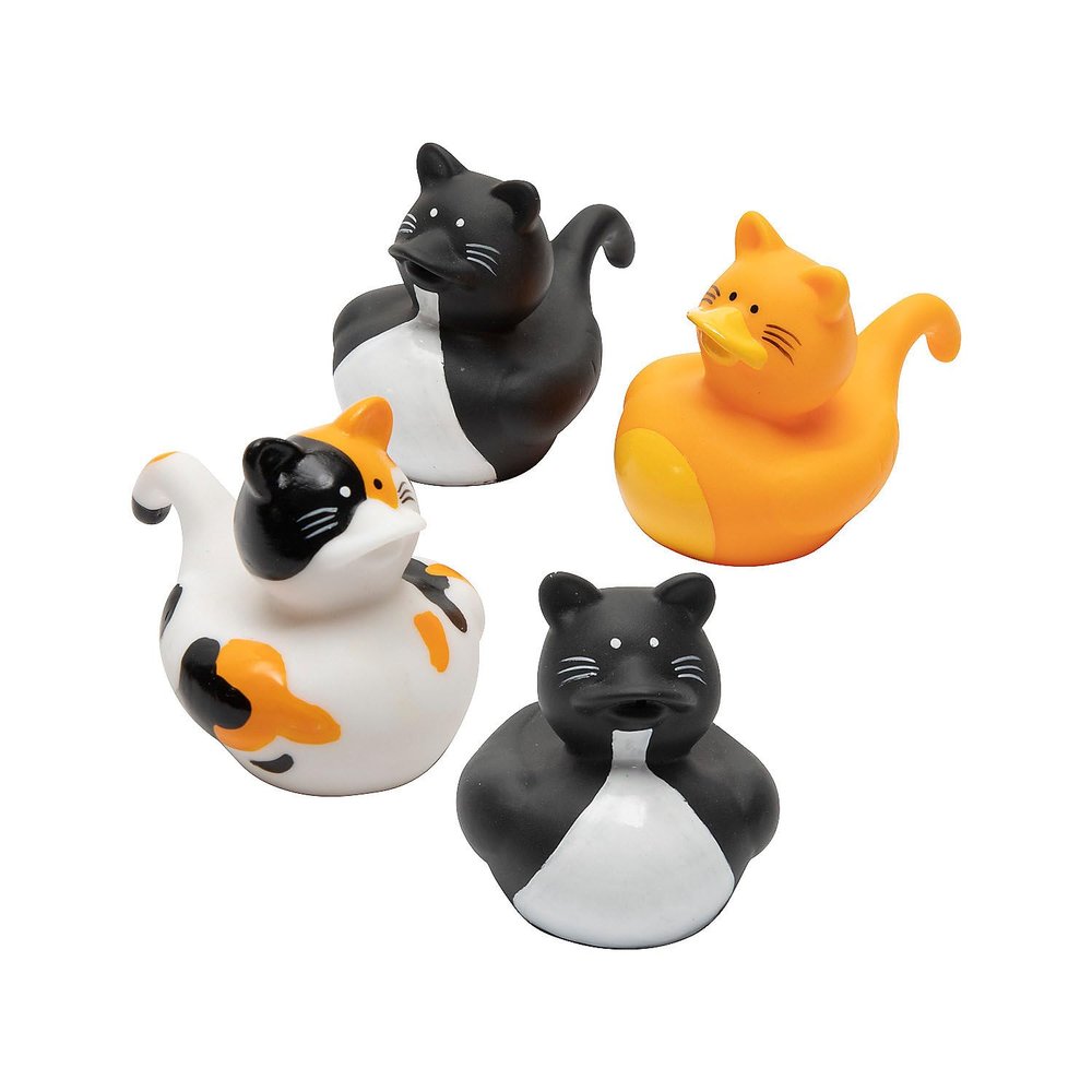 Fun Express Vinyl Cat Rubber Duckies (12 Pieces)