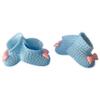 12 Baby Shower Favors Plastic Blue Booties Attached with a Pink Bow Decoration view 1