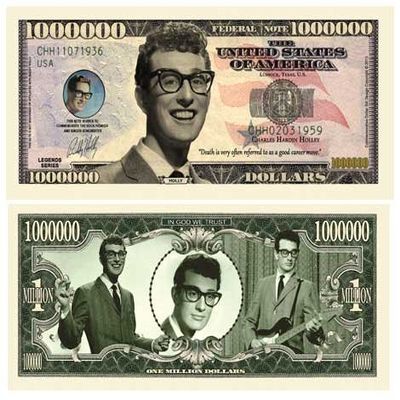 American Art Classics Buddy Holly Million Dollar Bill - Comes in Money Protector - Best Collectible Gift for Buddy Holly Fans