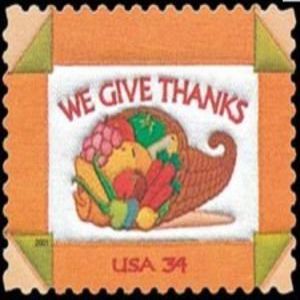 2001 Single US Postage Stamp We Give Thanks 34