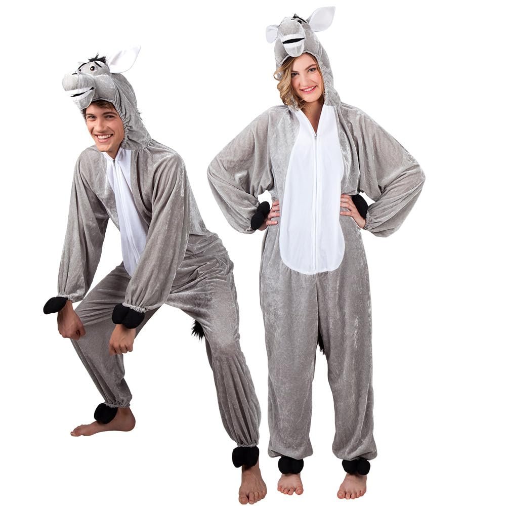 Boland 10103402 Donkey Plush Jumpsuit (max 1,80m), Grey, 1,80 m