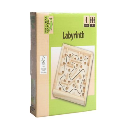 Natural Games Wooden Maze 12 x 12 cm