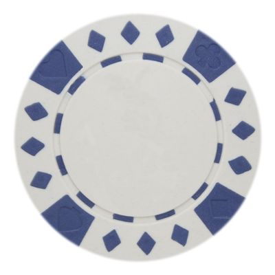 Brybelly Diamond Suited Poker Chips Versatile 11.5-gram Clay Composite Pack of 50 (White)