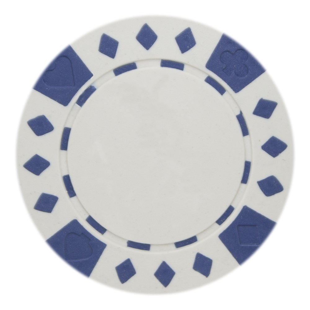 Brybelly Diamond Suited Poker Chips Versatile 11.5-gram Clay Composite Pack of 50 (White)