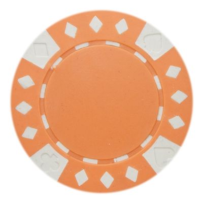 Brybelly Diamond Suited Poker Chips Versatile 11.5-gram Clay Composite Pack of 50 (Orange)