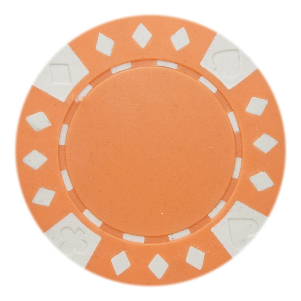 Brybelly Diamond Suited Poker Chips Versatile 11.5-gram Clay Composite Pack of 50 (Orange)