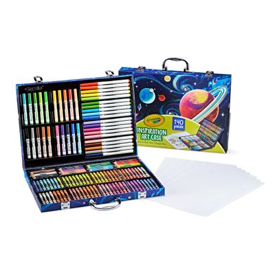 Crayola Inspiration Art Case Space Coloring Set (140pcs), Art Kit for Kids, Crayons, Markers, Pencils, Holiday for Boys & Girls, Ages 5, 6, 7 [Amazon Exclusive]