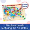 The Learning Journey Lift & Learn Puzzle - USA Map Puzzle for Kids - Preschool Toys & Gifts for Boys & Girls Ages 3 and Up - United States Puzzle for Kids - Award Winning Toys view 2