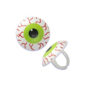 Bloodshot Eyeball Monster Cupcake Topper Rings - Set of 12