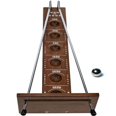 WE Games Shoot The Moon Game, Large 17.5 inch Size, Walnut Wood Stain, Retro Games for Adults, Classic Table Top Board Game