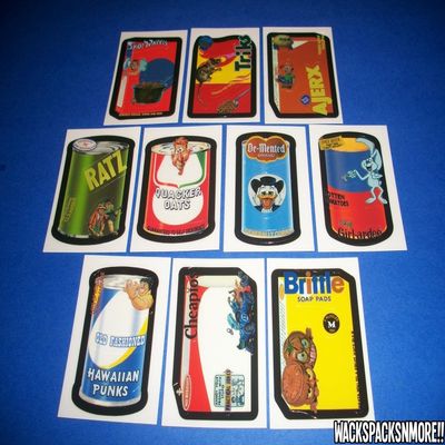 2007 Wacky Packs Ans6 Complete Set Make Your OWN Set 10/10 + Wrapper.