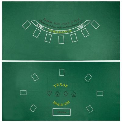 Brybelly Casino Night 2-in-1 Blackjack and Texas Hold'em Table Felt Only- Green Felt Double Sided Casino Tabletop Gaming Mat- 72" x 36" - Perfect for Casino Game Night