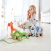 Hape Giraffe Wooden Push and Pull Toddler Toy, L: 5.3, W: 2.4, H: 5.9 inch, Orange view 2