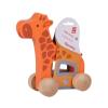 Hape Giraffe Wooden Push and Pull Toddler Toy, L: 5.3, W: 2.4, H: 5.9 inch, Orange view 4