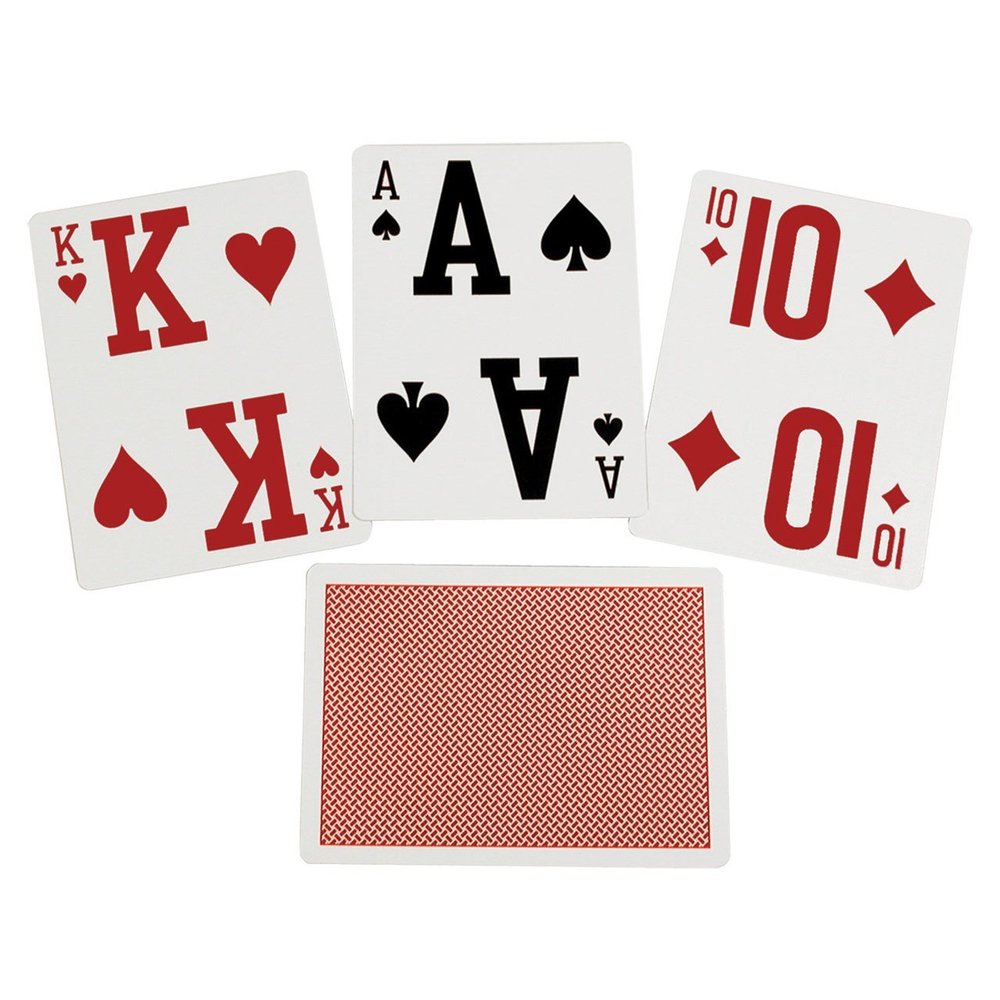 Reizen Elite Low Vision Playing Cards - Red - Single Deck