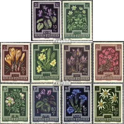 Austria 868-877 (Complete.Issue.) unmounted Mint/Never hinged ** MNH 1948 Boon (Stamps for Collectors) Plants/Mushrooms