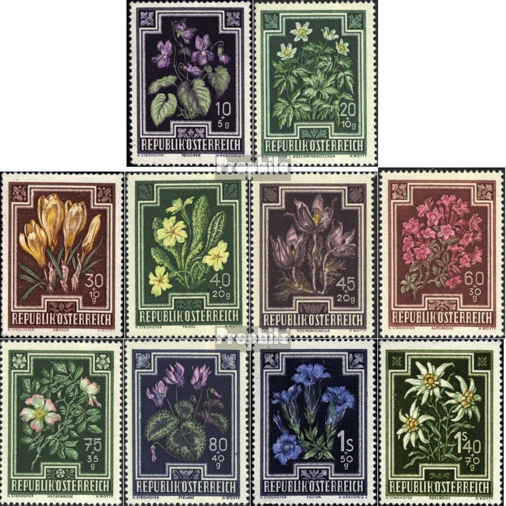 Austria 868-877 (Complete.Issue.) unmounted Mint/Never hinged ** MNH 1948 Boon (Stamps for Collectors) Plants/Mushrooms