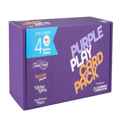 Ageless Games Purple Play Card Pack Limited Edition Card Game Bundle for Seniors & Family - Alzheimer's Association Charity Games for Memory Care & Multigenerational Fun