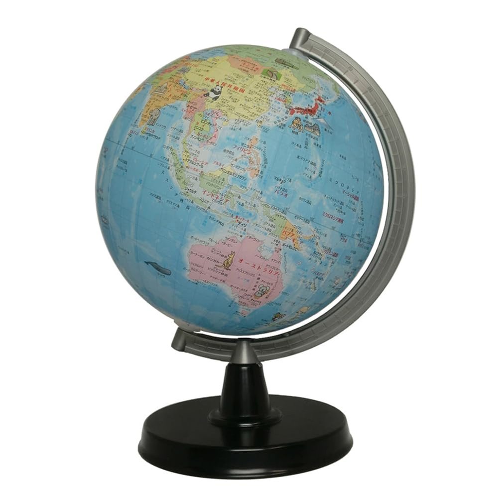 Showa Carton Globe 21-EK Administrative Chart, Pictorial Type, Sphere Diameter 8.3 inches (21 cm)