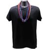 33 inch 7mm Round Metallic Red, Blue and Silver Mardi Gras Beads - 6 Dozen (72 necklaces) view 2