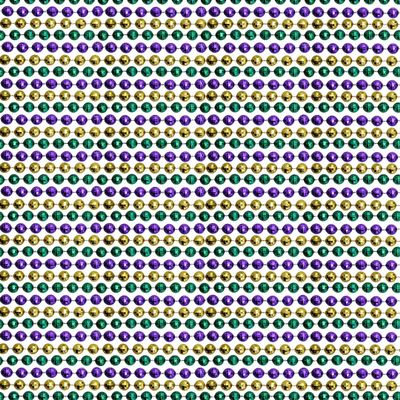 33 inch 7mm Globe Metallic Purple Gold and Green Mardi Gras Beads - 6 Dozen (72 Necklaces)