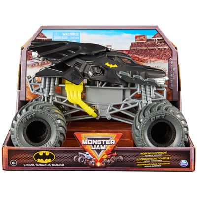 Monster Jam, Official Batman Monster Truck - Retro Batmobile Desert Edition 1:24 Scale Die-Cast Vehicle and BKT Tread Tires, Collectible for Fans & Birthday Parties Kids Toys Ages 3+